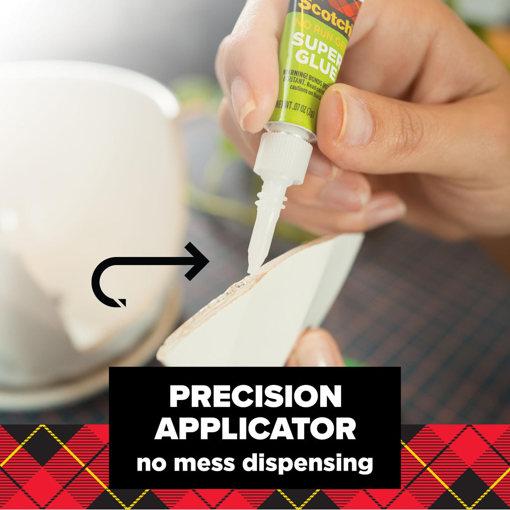 Scotch Super Glue Gel, .07 oz, 2-Pack, Dries Quickly with a Permanent Hold (AD112)