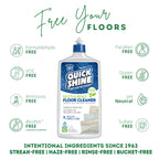 Quick Shine Multi Surface Floor Cleaner & Floor Polish w/Clean Shine Technology 2-27oz Bottles | Use on Hardwood, Laminate, Luxury Vinyl Plank, Tile & Stone | Safer Choice Formulas
