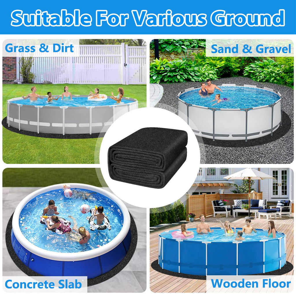 Thickened Pool Liner Pad for Above Ground Pool,Heavy Duty 18 FT Round Under Pool Mat Padding, Pool Ground Pad Mat Under Pool for Pool Bottom, Prevent Punctures, Extend Liner Life