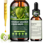 Soursop Graviola Liquid Drops 2000mg, Organic Soursop Extract - 98% Absorption Soursop Bitters Liquid for Cell Support & Regeneration and Immune Boost, Sugar/Gluten Free, Natural Flavor, 2 Fl Oz