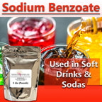 Sodium Benzoate 99% USP/FCC Grade 5 Lb (Pound) Preservative, Additive