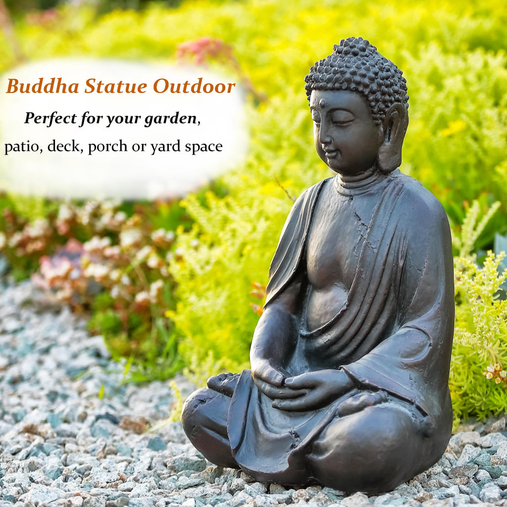 14"Buddha Statue Outdoor, Buddha Statues Home Indoor, Zen Decor Buda Garden