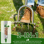 Bigwish Manual Lawn Core Aerator Tool, Stainless Steel Plug Aerator