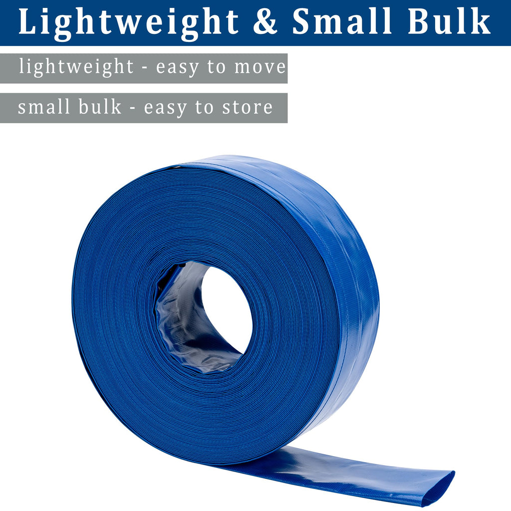 3 in x 25 ft Pool Backwash Hose Heavy Duty Drain Discharge Double PVC Lay flat General Purpose Vinyl Hose, Burst Resistant for Water Transfer Sump Pump Pool Filter (3in 25ft fiber reinforced hose)