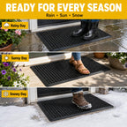 BESEA 4 Pack 24 x 36 Inch Rubber Floor Mats, Non-Slip Drainage Mats
