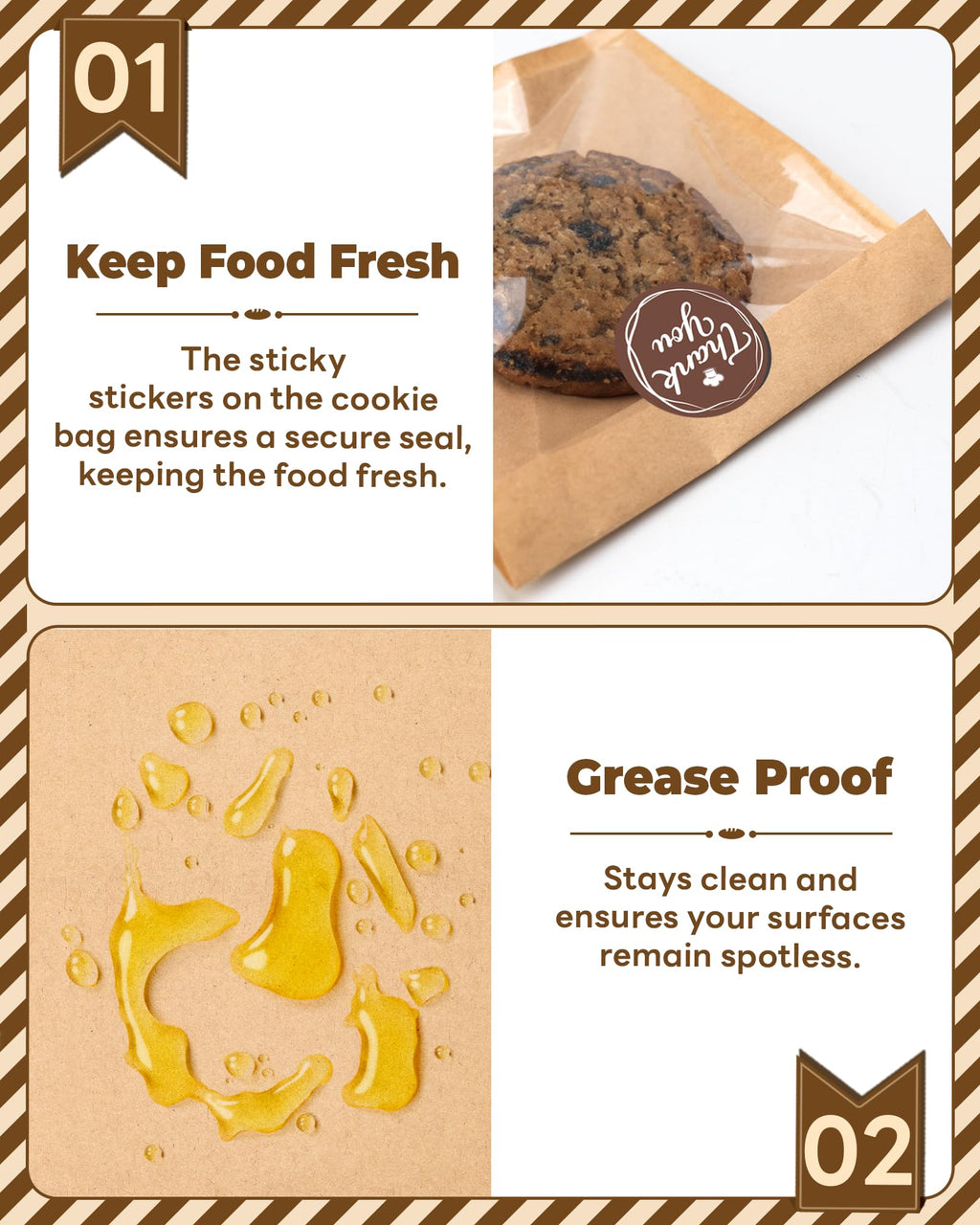 Bake Choice 100PCS Cookie Bags with Seal, 5.7x6.5 Individual Treat Bags
