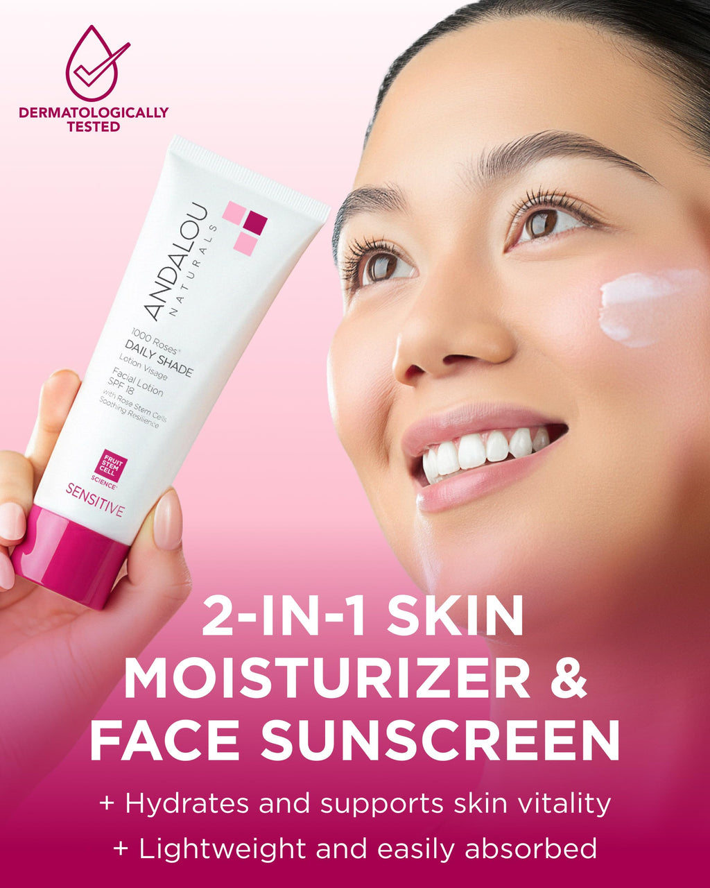 Andalou Naturals, Daily Shade Sensitive Rose Stem Cells, 2.7 Fl Oz