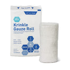 MED PRIDE Sterile Krinkle Gauze Roll,6-Ply Cotton,4.5 in x 4.1 yd,12-Pack