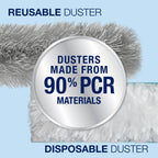 Bona High Performance Dusting System - 1 Compact Handle, 5 Disposable Dusters, & 1 Reusable Duster - Compact Dusting Kit Removes Dust & Pet Hair