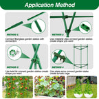 Qinzave 256PCS Garden Stakes Set with 75PCS 16 Inch Fiberglass Plant Sticks and Stake Arms, DIY 4ft 5ft 6ft 7ft 8ft Tomato Stakes, Garden Stakes for Vegetables Tomato Pepper Indoor Outdoor Plants