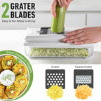 Mueller Vegetable Chopper Mandoline Slicer, Food, Cook's Tool, Veggie Chopper Onion Vegetable Cutter with Container, Dicer, Kitchen Gadgets & Essentials, White Sand/Grey