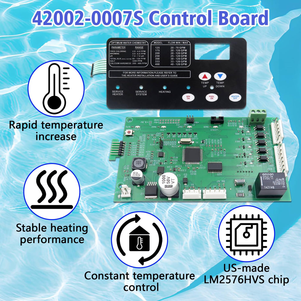 ROBOA 42002-0007S Control Board Kit (461105) with 472610Z Switch Pad Compatible, Replacement for Pentair MasterTemp 400/300/250, with Sta-Rite Max-E-Therm SR400/SR333/SR200