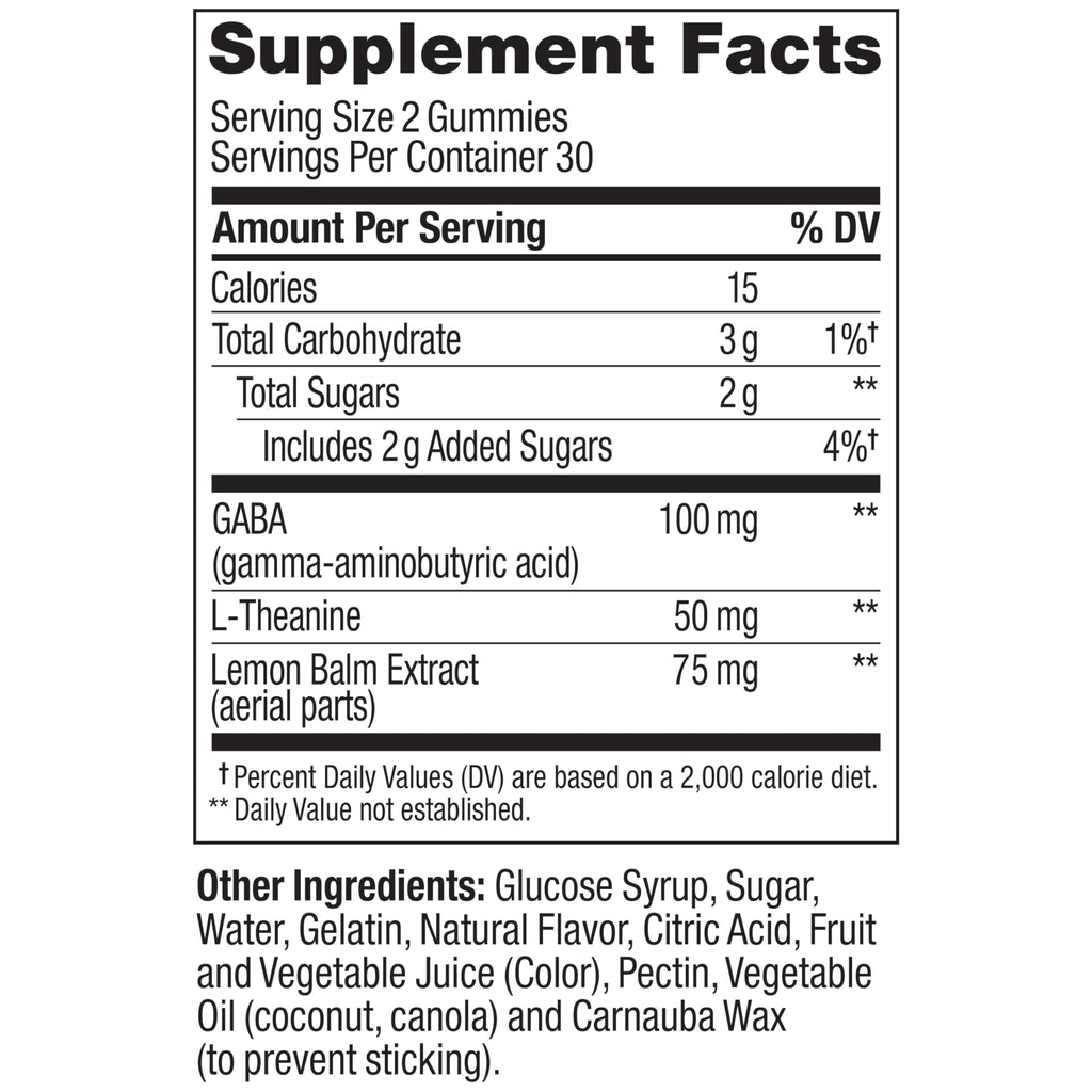 OLLY Goodbye Stress Gummy, GABA, L-Theanine, Lemon Balm, Stress Relief Supplement, Berry - 60 Count