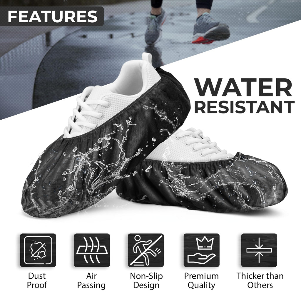 Premium Boot & Shoe Covers Disposable Booties - 100 Pack - Durable, Non-Slip, Non-Toxic, Water Resistant, Recyclable Protectors for Indoor & Outdoor - Large Size Fits Most Shoes