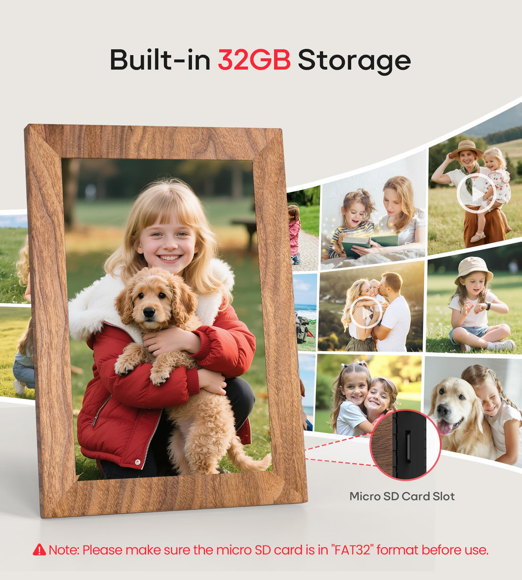 Frameo 10.1" Digital Picture Frame, 32GB Memory WiFi Electronic Photo Frame