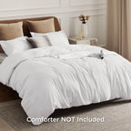Bedsure Duvet Cover King Size - Soft Double Brushed Bedding Set for Kids & Adults, Zipper Closure, 3 Pieces, Includes 1 Duvet Cover (104"x90") & 2 Pillow Shams, NO Comforter, White