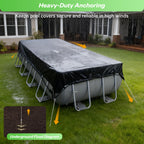 SIHAIAN Earth Anchors Kit with Driving Rod and Hook for SIHAIAN Pool Cover(Soft Surfaces),Suitable for anchoring Basketball Hoop, Pool, Trampoline, gazebos, and Orchards
