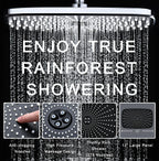 High Pressure Rain Shower Head: Upgrade Shower Heads with Handheld Spray Combo with Fixed Showerhead and 10 Sprays Handheld Shower Head, Detachable Shower head Built-in Magnetic Docking and Power Jets
