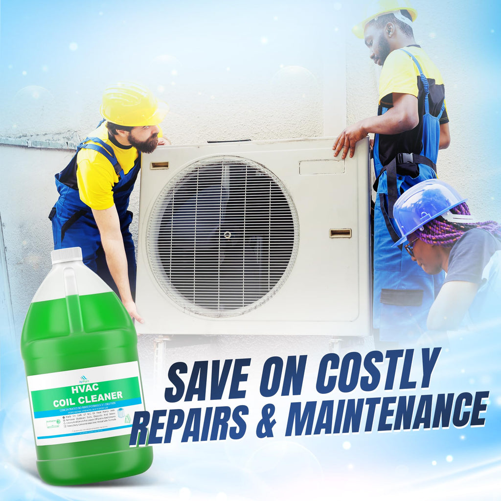 AC Evaporator Coil Cleaner, 1 Gallon (3.78L), No Rinse Coil Cleaner, Metal-Safe Corrosion Inhibitors, Cleans Air Conditioners, Condensers, HVAC, Mini Splits, Heat Pumps, Residential & Commercial