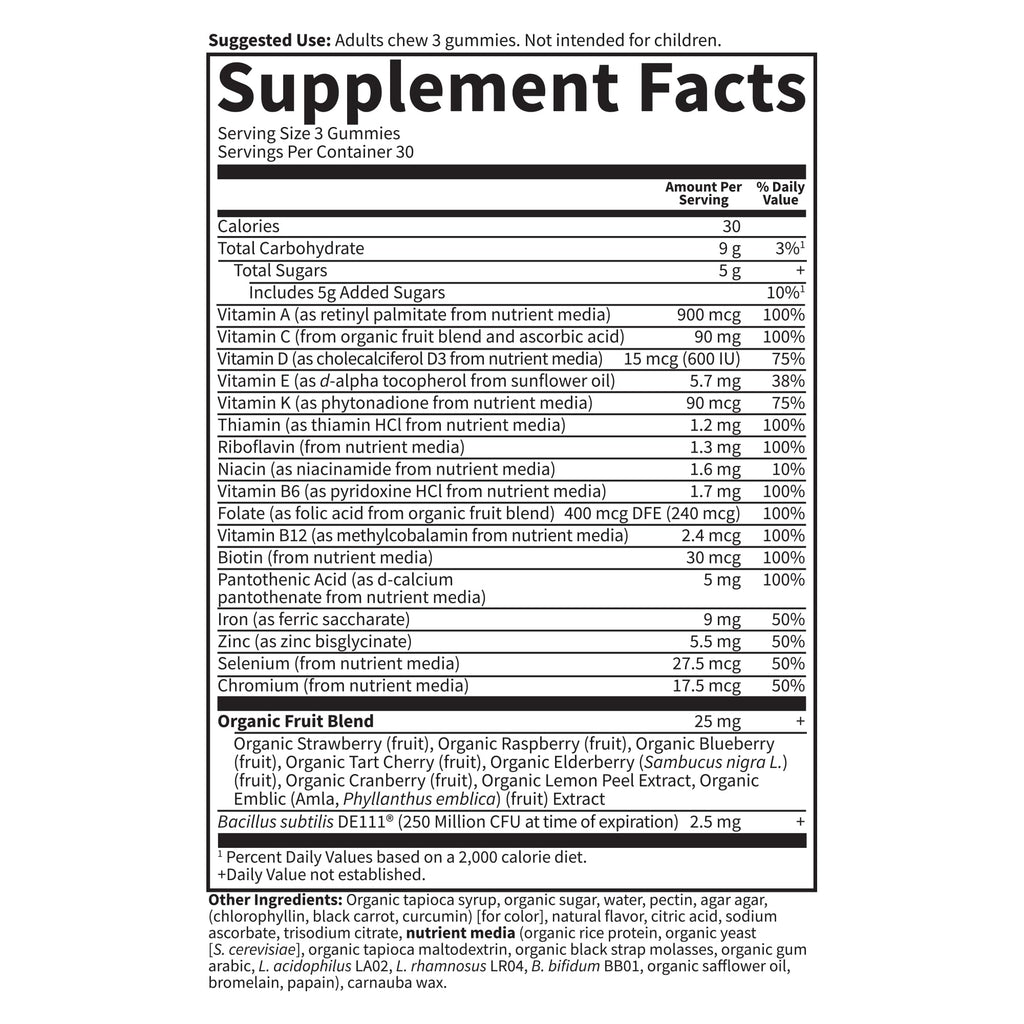 Garden of Life Vitamin Code Women’s Multivitamin Gummy with Iron: Folate, Biotin, D3 & B12 for Hair, Skin,Nails Probiotics for Immune Health, Non-GMO, Gluten-Free, 90 Cherry Gummies (Pack of 2)