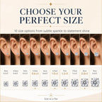Impalsory 1CT Moissanite Stud Earrings for Women and Men, 6.5mm, 4 Prong