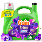 Gain Plus Liquid Laundry Detergent, Cleaner, Fresher, Now with Oxi, Moonlight Breeze Scent, 170 fl oz, 129 Loads