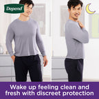 Depend Night Defense Adult Diapers, Incontinence Underwear for Men, Disposable, Overnight, Extra-Large, Grey, 12 Count, Packaging May Vary