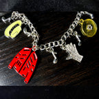 FFtto Bracelet Rhinestone Tassel Bracelet with Classic pins Memorial Collection for Fans Gift