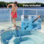 3 in 1 Handheld Spa Hot Tub Vacuum- Cordless Above Ground Pool Cleaner with 3 Brush Heads, 90 Mins Running Time, 13.2 Gallons/Min Powerful Suction, Ideal for Cleaning Debris and Sand Underwater,Black