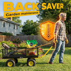 Sekey 1000lbs Heavy Duty Steel Garden Cart for Yard & Farm, Utility Wagon with Removable Sides (Convert to Flatbed), 10" Rubber Tires, Black