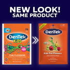 DenTek Fun Flossers – Kids Floss Picks with Wild Fruit Flavor, 75 Count (Pack of 12)