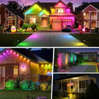 WENATY Solar Spot Lights Outdoor Color Changing, [7 Mode/2 Pack] Christmas Landscape Spotlights, Solar Lights Outdoor Waterproof,Led Powered Flood Light for Halloween Pathway Yard Garden Tree Walkway