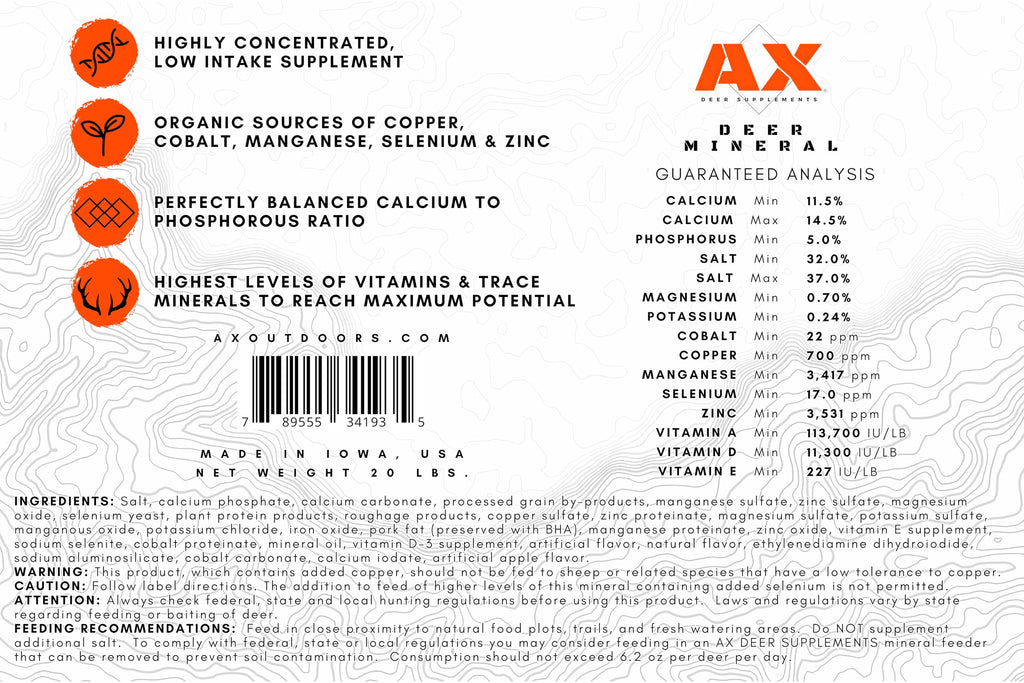 Terra Products Co. AX Deer Mineral - Antler Xcelerator for Deer (20)