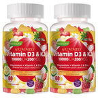 Wekannufod Sugar-Free Vitamin D3 K2 Gummies with Calcium + K2 (MK-7), Magnesium Citrate, Vitamin C, Extra Strength - Ultimate Absorption for Bone Muscle Teeth Immune, Vegan - 120 Gummies