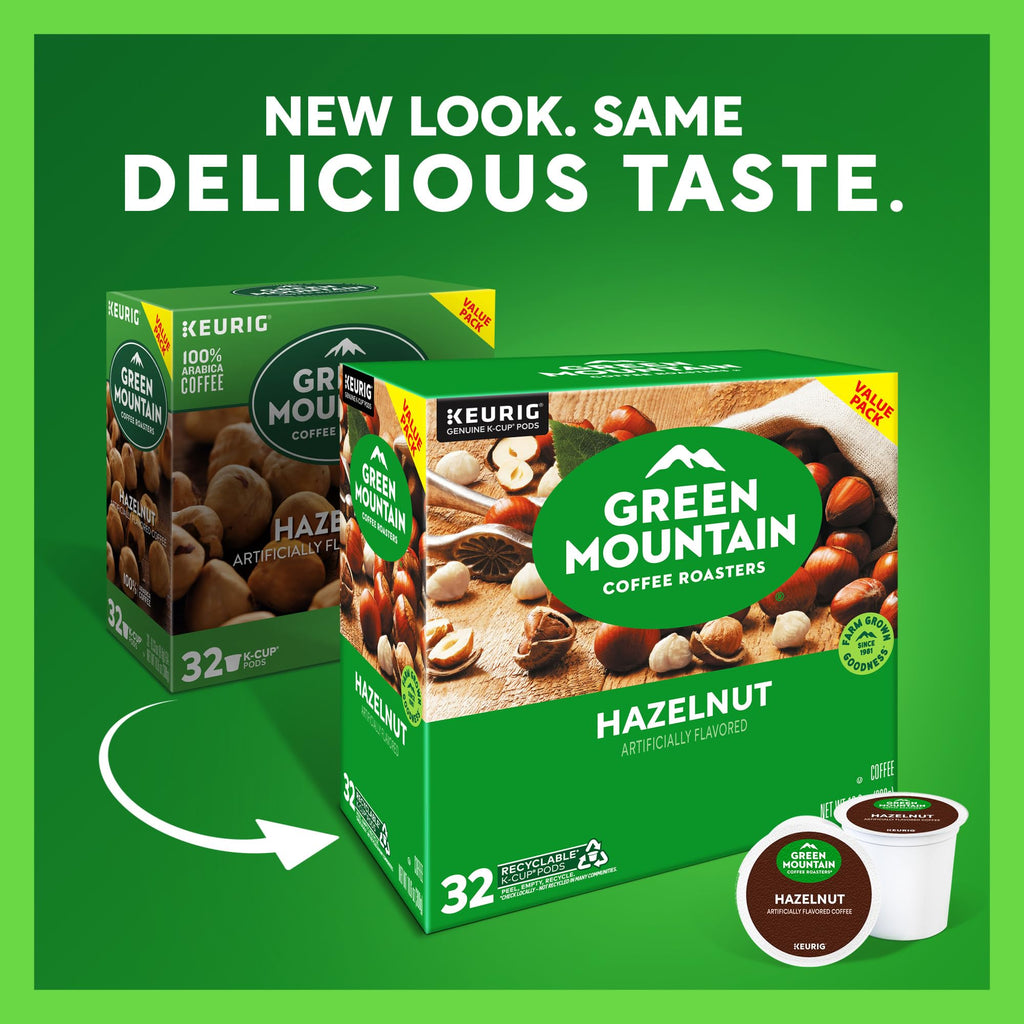 Green Mountain Hazelnut Coffee, K-Cup Pods, 32 Count