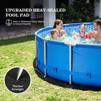 UIRWAY 24FT Round Pool Liner Pad Above Ground, [2026 New 300G/M² Thicker Heavy Duty] 24 ft Under Pool Padding, Black Pool Mats for Pool Bottom, Full Coverage Underlayment Pad Weed Barrier Protection