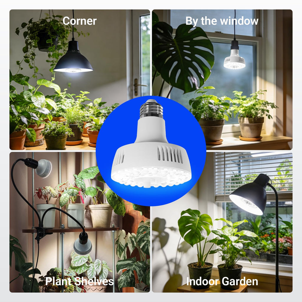 Barrina OG11A Grow Light Bulbs for Indoor Plant, 5000K 11W, 4 Packs, White
