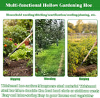 Gardening Tools Hollow Hoe, All-Steel Hardened Hollow Hoe with 55 Inch Long Handle, Sharp Edge Garden Weeding Tools, Garden Weeder Tool Shovel Weed Puller for Backyard Loosening Farm Planting Weeding