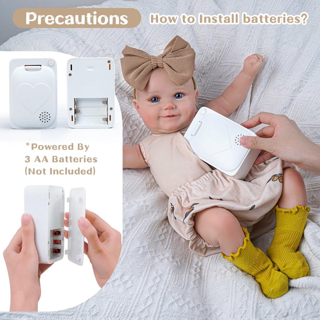 BABESIDE 3-in-1 Interactive Reborn Baby Dolls with Breathe Heartbeat Coos, 20Inch Soft Vinyl Poseable Realistic Baby Dolls Cute Smiling Real Life Baby Doll for 3+ Years Old Girls