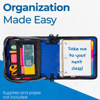 Case-it School Zipper Binder | 3" O-Rings | 600-Sheet | D-146 Midnight Blue