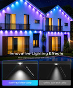 Ecoeve Permanent Outdoor Lights for House, 50ft Christmas RGB+IC Lights