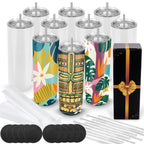 Joyclub Sublimation Blanks 20 oz Tumblers Bulk 10 Pack Skinny Straight