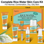 Skin Care Set,Women Teen Glass Skincare 6pcs w/Korean Rice Extract,Hydrate Glow Repair Anti-Aging Facial Routine Kit Gift for Women Mom Wife Teenage Girl Trendy Stuff Christmas Gifts Stocking Stuffers
