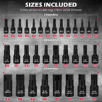 Hex Bit Impact Socket Set: 36-Piece with 4 Adapters, 1/4" 3/8" 1/2" Drive Master Allen Impact Socket Set, SAE and Metric, H5-H19 & 3/4"-5/64", Heavy Duty Storage Case, Automotive Mechanic