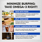Omega 3 Fish Oil 3600 mg - Omega 3 Supplement | EPA & DHA - Heavy Metals Free - Heart, Brain & Joint Support - Purified Fish Oil for Men & Women - Lemon Flavored - Made in USA, 90 Softgels