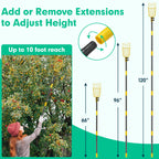 Lilyvane Fruit Picker, 66 Inch Long Heavy Duty Fruit Picker Tool with Fruit Basket, Adjustable Splicing Extension Fruit Picker Pole Fruit Picking Grabber