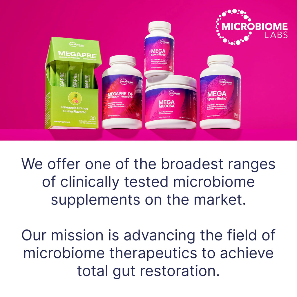 Microbiome Labs MegaMucosa - Amino Acids Supplement with Dairy-Free Immunoglobulins - Gut Health + Immune Support for Women & Men - for Complete Mucosal Support (180 Capsules)
