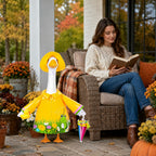 GJL Raincoat Porch Goose Outfit with Umbrella for 23" Goose,Yard Lawn Decor