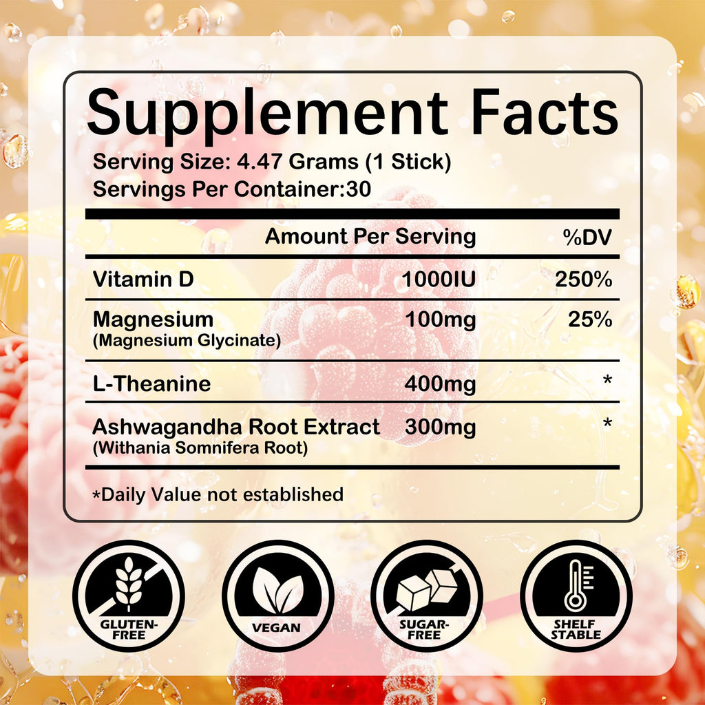 VENQUORIN Super Cortisol Calm Supplement Drink Powder for Women & Men with Magnesium Glycinate, Ashwagandha, L-Theanine & Vitamin D3 | Relaxation & Mood Support | Sugar Free, Vegan, 30 Servings