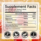 VENQUORIN Super Cortisol Calm Supplement Drink Powder for Women & Men with Magnesium Glycinate, Ashwagandha, L-Theanine & Vitamin D3 | Relaxation & Mood Support | Sugar Free, Vegan, 30 Servings